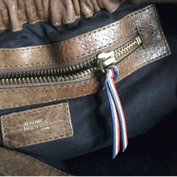 Jerome Dreyfuss Albert Messenger Crossbody Bag Brown Leather - Picture 11 of 16